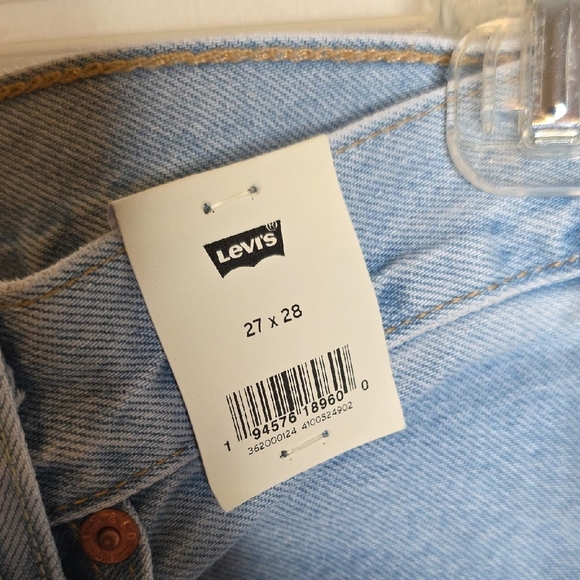 Levi's 501 Original Classic Light Blue Jeans Cropped 27x28 NEW with Tags!! - Picture 7 of 8